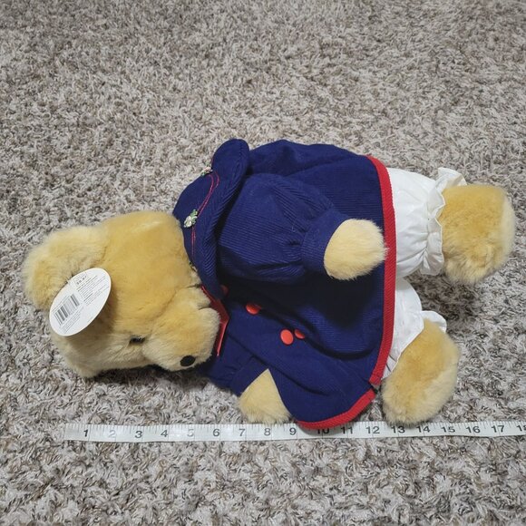 Dan Dee Ribbons & Bows Teddy Bear 16 inch Plush Blue Coat Stuffed Animal Toy - Picture 6 of 6